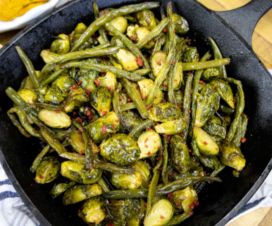 Thanksgiving Roasted Green Beans and Brussels Sprouts